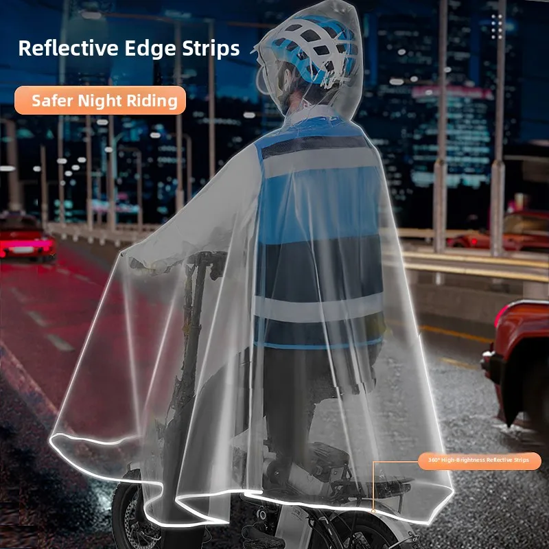 

Scooter Driver Transparent Raincoat Full Body Waterproof Equipment New Model Delivery Driving Raincoat EVA Material