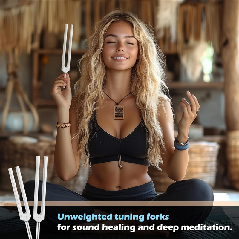 

RALCA-Tuning Forks For Healing, Aluminum Alloy Tuning Fork 128Hz, 136.1Hz, 256Hz, 384Hz, Hockey Puck Activator & Gem Feet