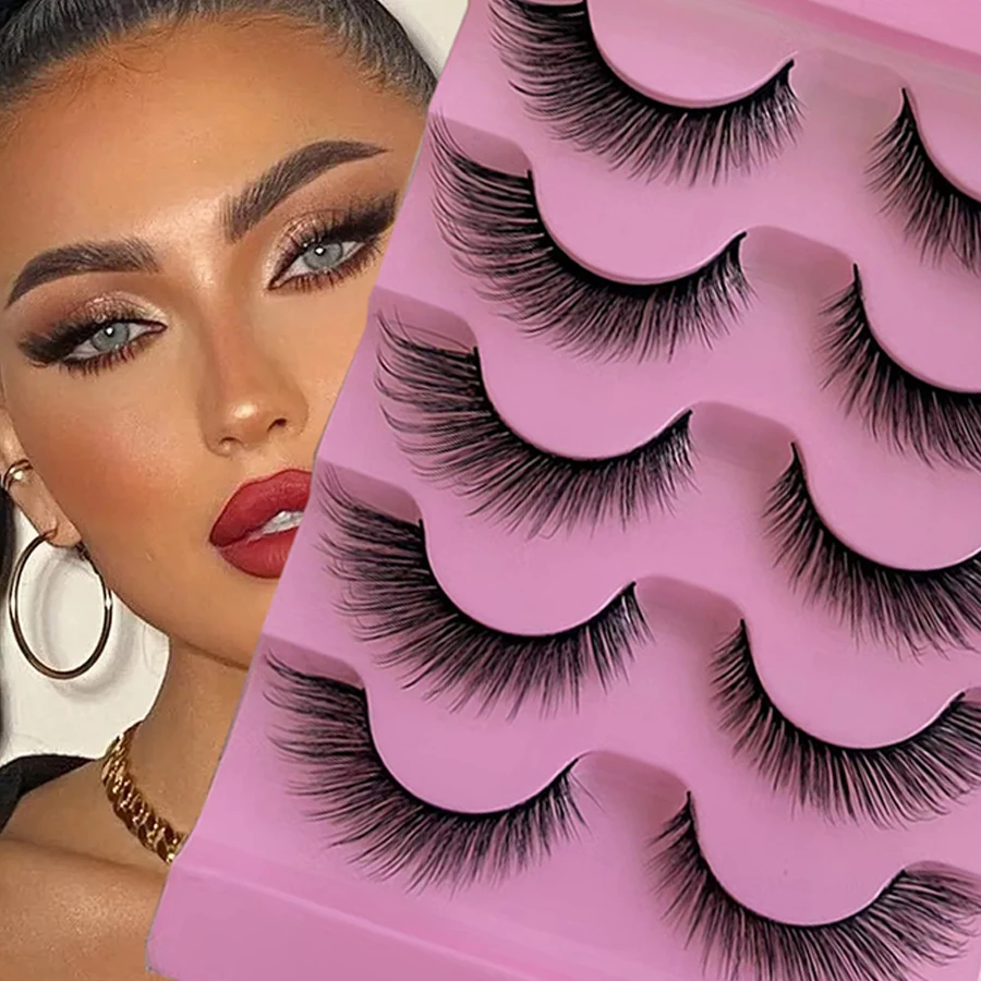 キツネの目、3D ふわふわの猫の目、完全に裸の尾、0.63 インチのつけまつげを備えた自然なつけまつげ 5 組