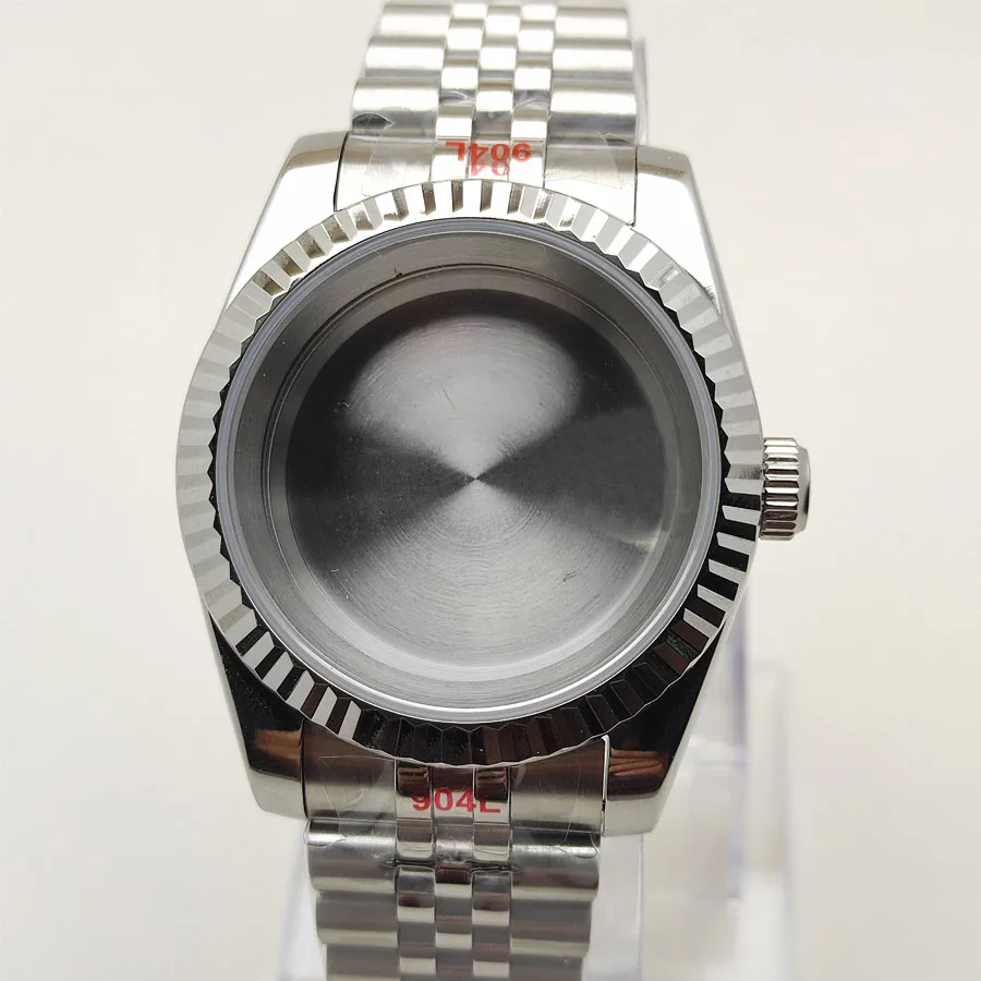 NH35เคส36มม./39มม. เคส Sapphie สแตนเลสสตีลสำหรับ NH35 NH36การเคลื่อนไหวสายนาฬิกาผู้ชาย + อุปกรณ์นาฬิกาข้อมือ