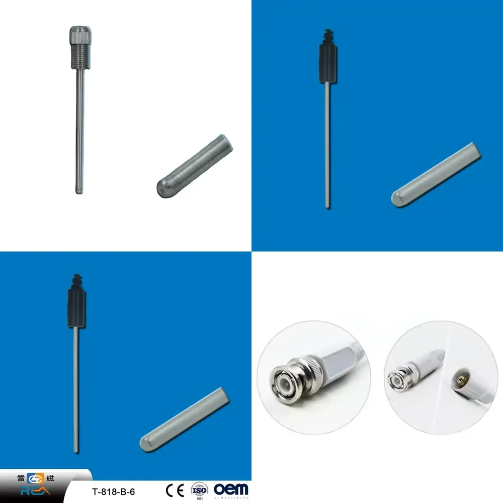 

T-818-B-6 (10K) Temperature Electrode Probe BNC+BNC Connector Temp NTC10K Electrode 6*120mm 110 316L SS Temperature Sensor