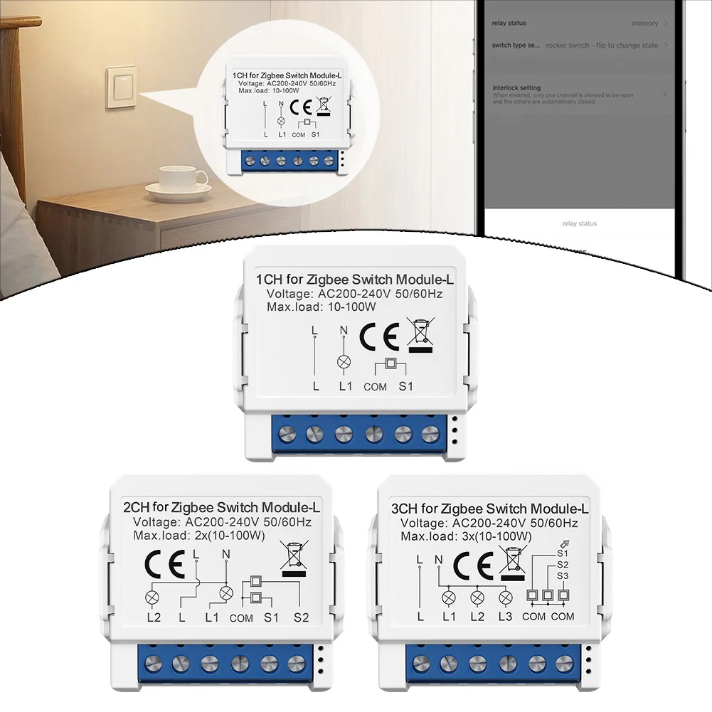 

Модуль переключателя AC100-240 В 50/60 Гц для ZigBee 3,0, одиночный пожарный переключатель, 1/2/3/позиционный выключатель света, автоматический выключатель, детали для дома