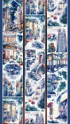 Rainy Night in the City Shiny Washi PET Tape Shell Light