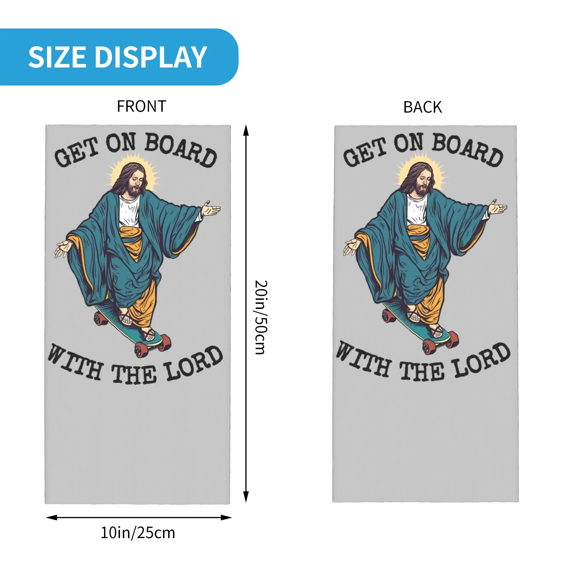 مخصص مضحك يسوع التزلج Longboard باندانا الشتاء الرقبة الرجال يندبروف التفاف الوجه وشاح للمشي كريستيان الجراب عقال #2