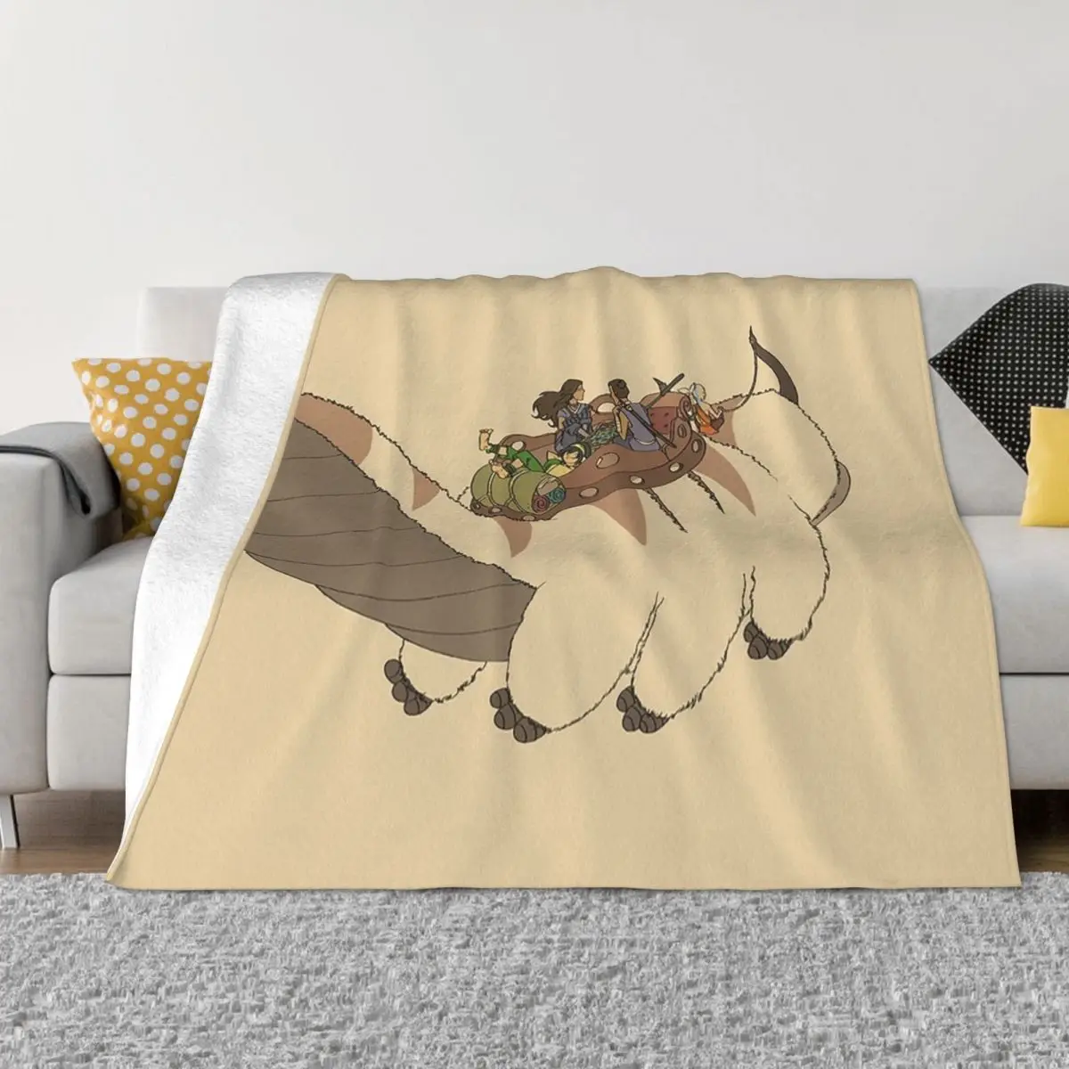 

Appa Avatar The Last Airbender Blankets Soft Warm Flannel Throw Blanket Plush for Bed Living room Picnic Travel Home Couch