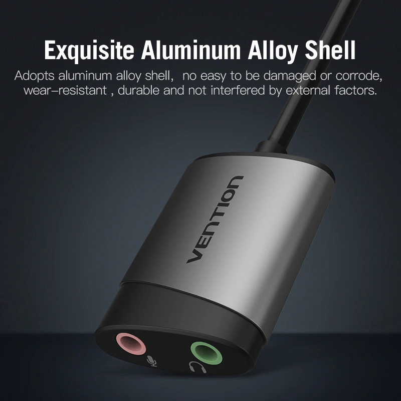Vention USB External Sound Card USB to 3.5mm Audio Adapter with Microphone for PC Laptop MacBook PS5 Gaming Headset Sound Card