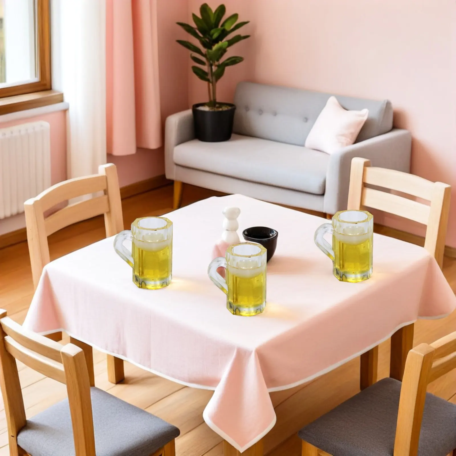 

10 шт. миниатюрных пивных кружек, реалистичные декоративные украшения для миниатюрных домиков, реквизит для фотосессий, яркие цвета, для рабочего стола