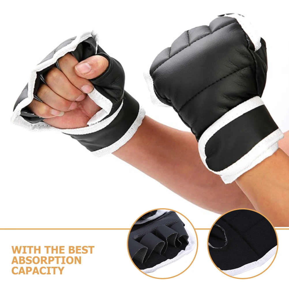 

1Pair Professional Kickboxing Gloves Half-Finger Boxing Accessory Durable Oxford Cloth Sponge Great for Mma Muay Thai Fitness