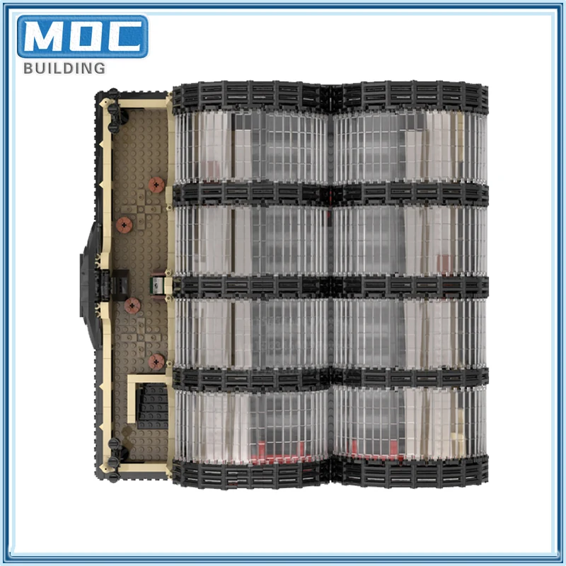 Granded Studgated Station MOC Building Blocks City Train Architecture Model DIY Assembly Technology Bricks Collection Gift Toys