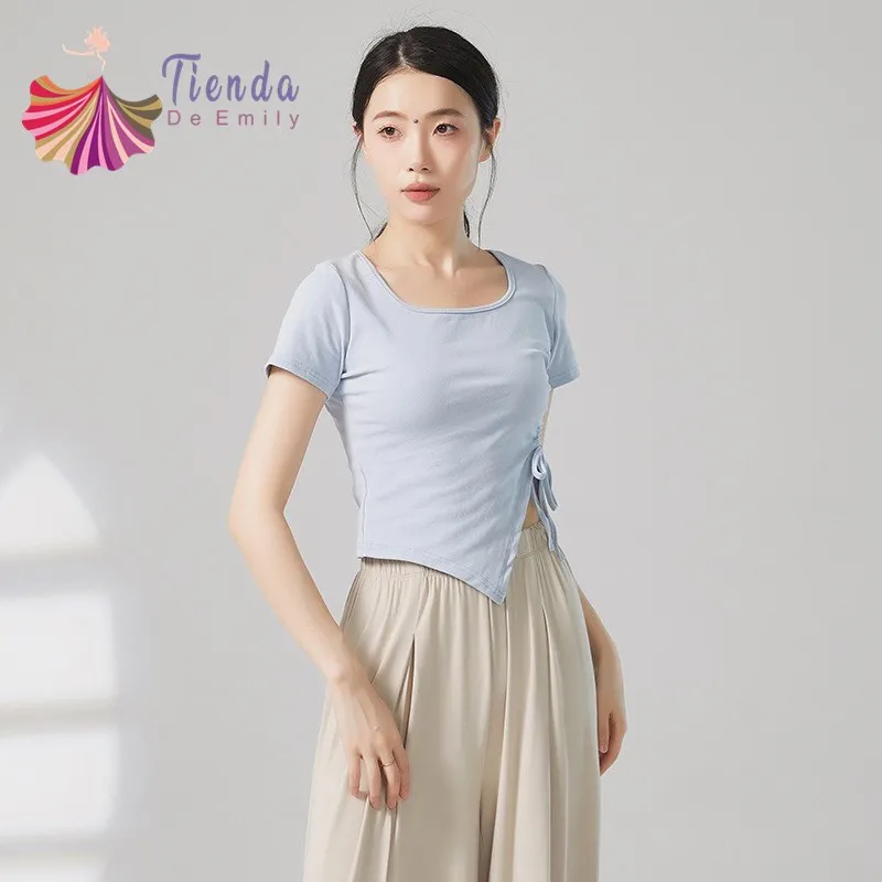

Stage Suit Women New In Full Number Wear Tee Shirt Summer Short Sleeve Dancer Practice Clothes Body Rhyme Classic Chinese Outfit
