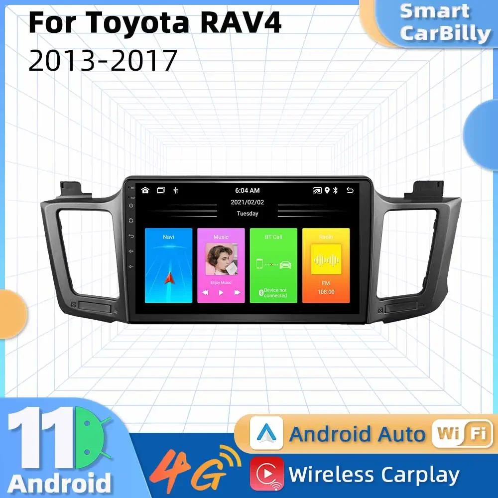 

Автомагнитола для Toyota RAV4 Rav 4 2013-2017, 2 Din, Android, мультимедийный проигрыватель, навигация, головное устройство, рама, радио, GPS, экран для Авторадио