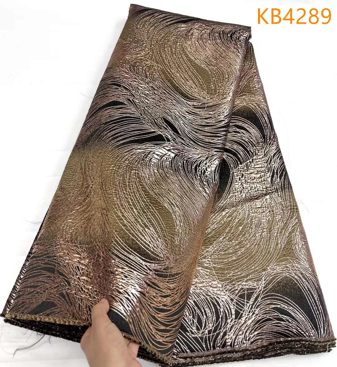 2024 New Brocade Lace Fabrics African Tulle Lace Fabrics Nigeria Orange Jacquard Lace Fabrics For Wedding Party Dress KB4289