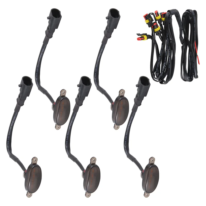 A51K-5PCS أضواء الشواية الأمامية للسيارة مناسبة لدودج دورانجو 2011-2021 رابتور مصبغة LED عدسة سوداء