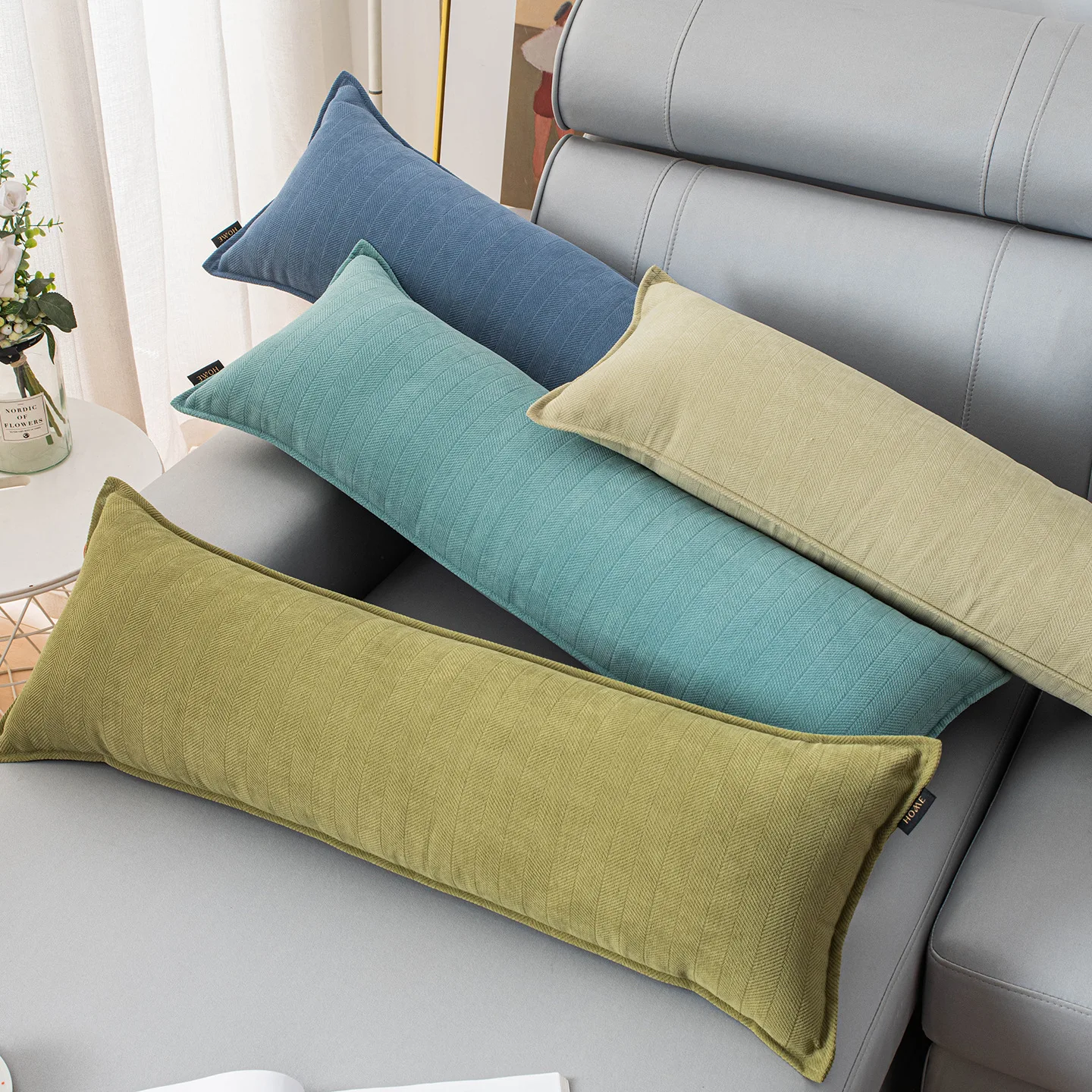 American Style Long Lumbar Throw Pillow Cover Solid Rectangular Sofa Back Cushion Cover Home Decor Pillow Case 30x50 30x70cm