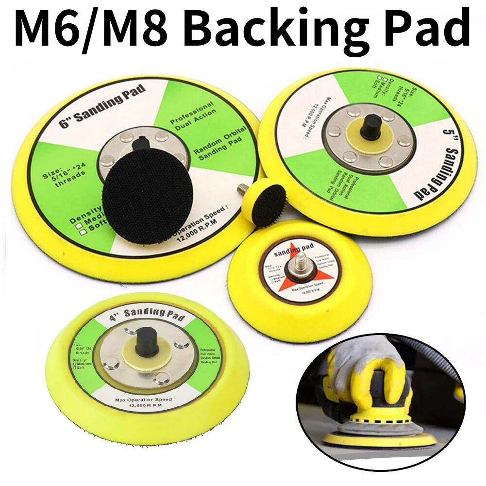 M6/M8 1-6 인치 라운드 연마 샌딩 디스크 백킹 패드 가구 및 목공 연마 도구 공압 샌더 용