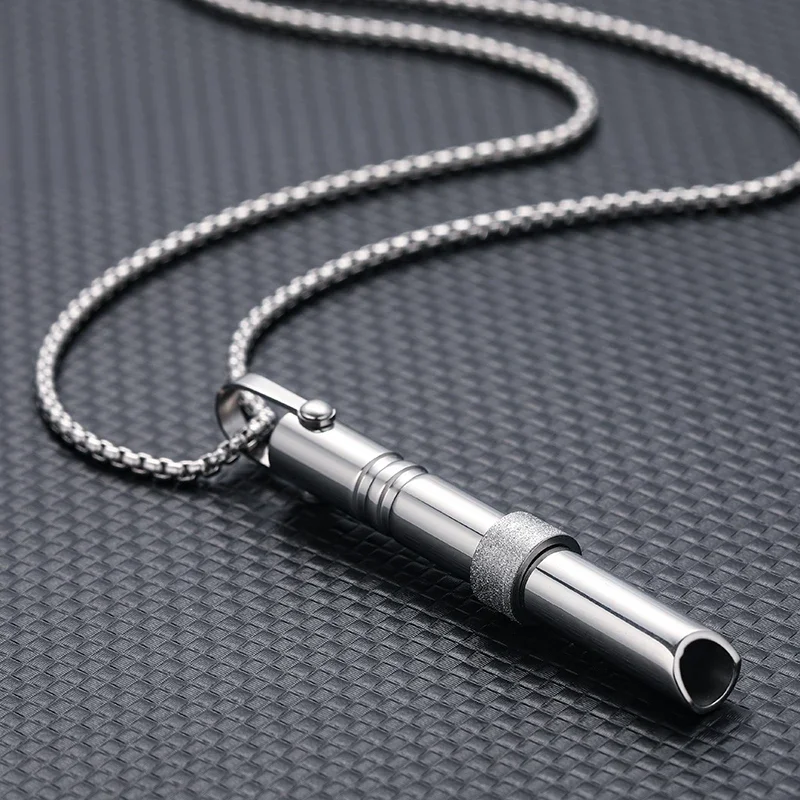 Fashion personality simulation whistle model pendant necklace men and women trend hip-hop collarbone chain couple jewelry