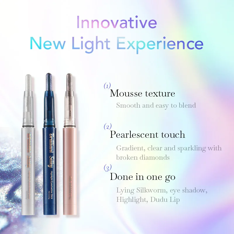 【GICYMANTY】High Light Oogschaduw Pen Schaduw Verhelderende Glitter Poeder Stick Waterdicht Blijvend Niet vlekken en verfraaiend