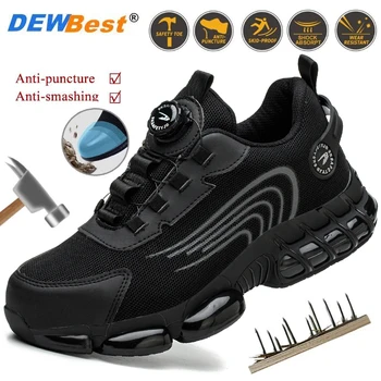軽量メンズアンチピアス鋼のつま先の靴,滑り止めのスニーカー,快適,屋外の安全性,高品質,4シーズン