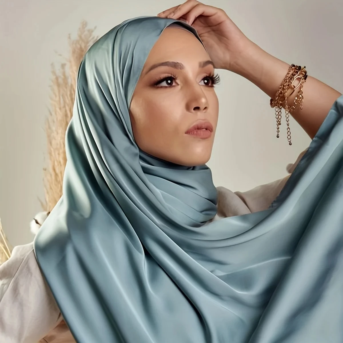 

Premium Shimmer Silk Satin Hijab Scarf Women Luxury Medine Silk Veil Muslim Women Hijab Shiny Silk Shawl Women's Scarves Tippet