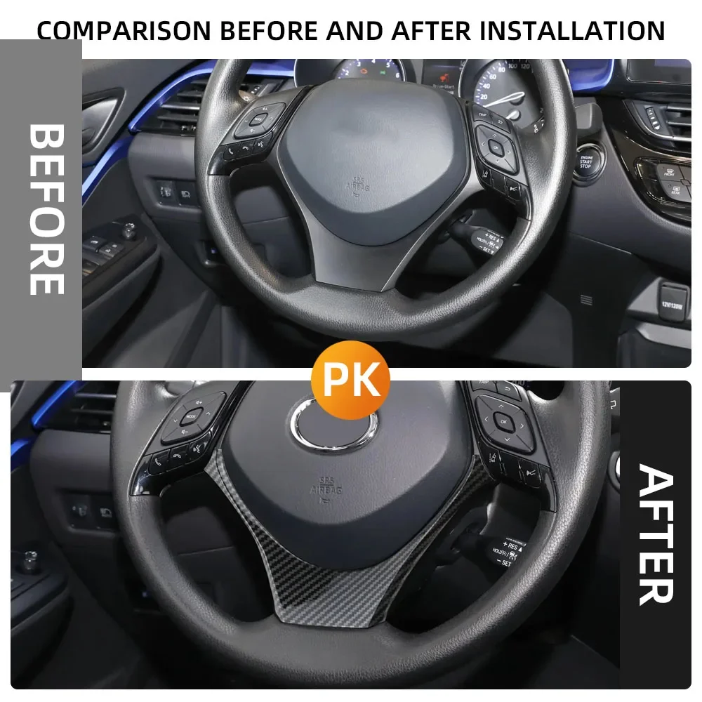 ABS عجلة توجيه سيارة زر غطاء إطاري الكسوة الداخلية لتويوتا CHR C-HR 2016-2020 اكسسوارات السيارات #2