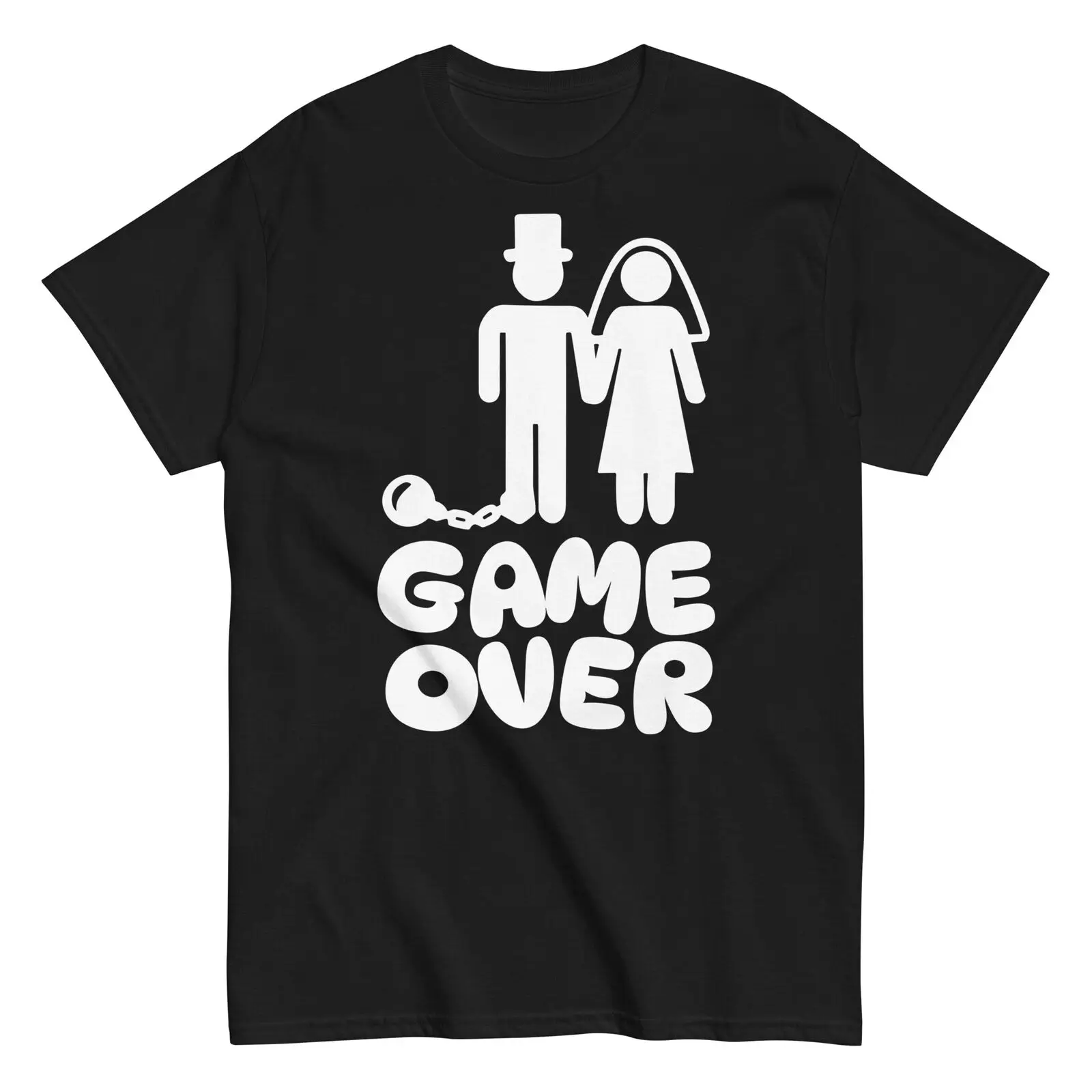 

Game over Bride Groom Funny T-Shirt Bachelor Party Gag Humorous Tee