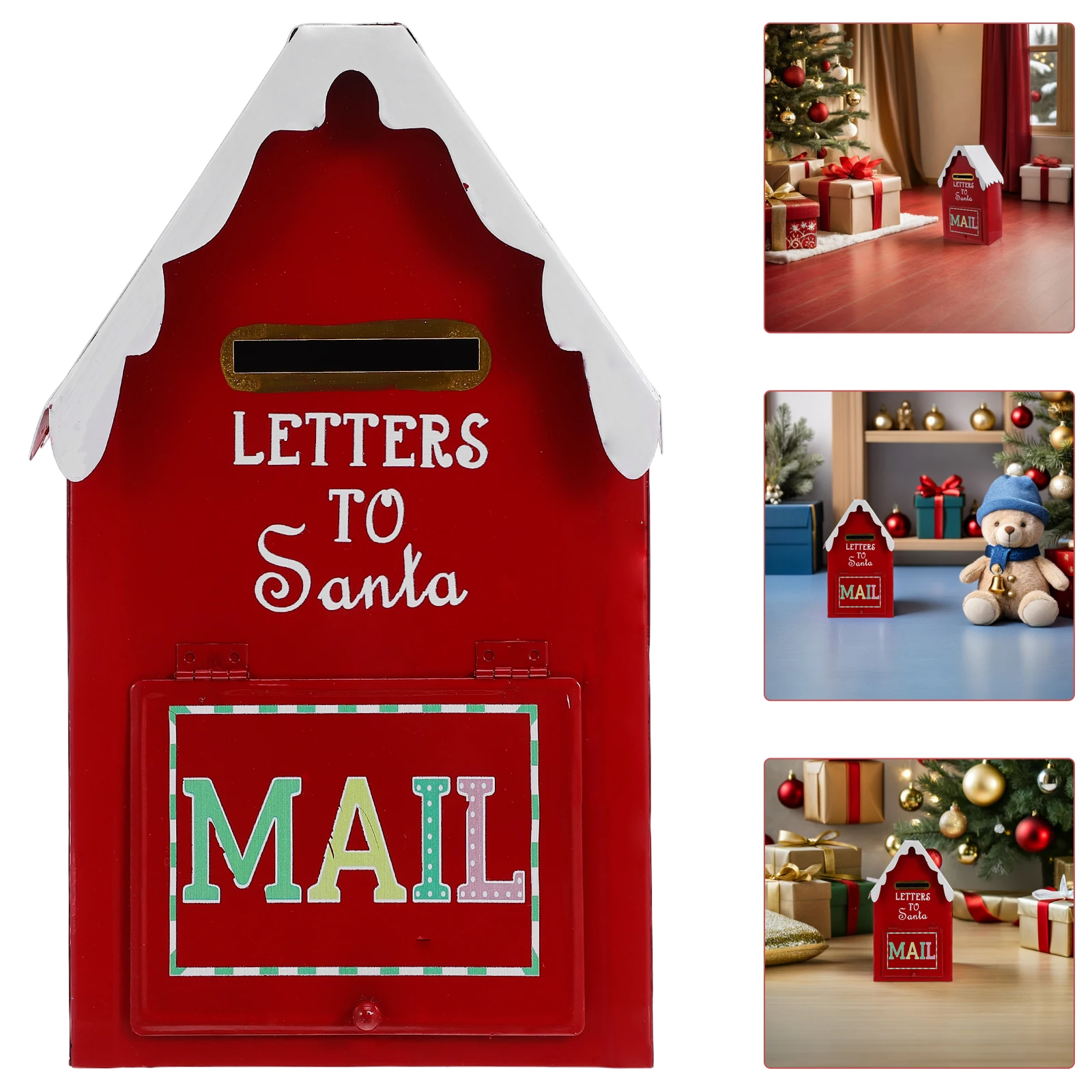 

Christmas Santa Mailbox Festive Metal Red Christmas Mailbox Letters To Santa Christmas Decoration Letter Box Wall Mount Case