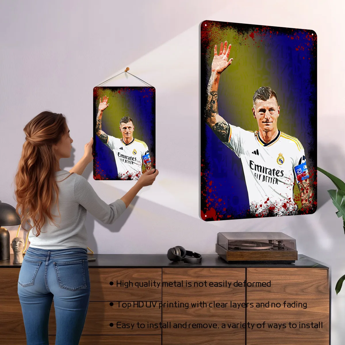 Toni Kroos Real Madrid Football Player Metal Poster Bathroom Decor Custom Soccer Metal Tin Signs for Home Room Decoration Retro