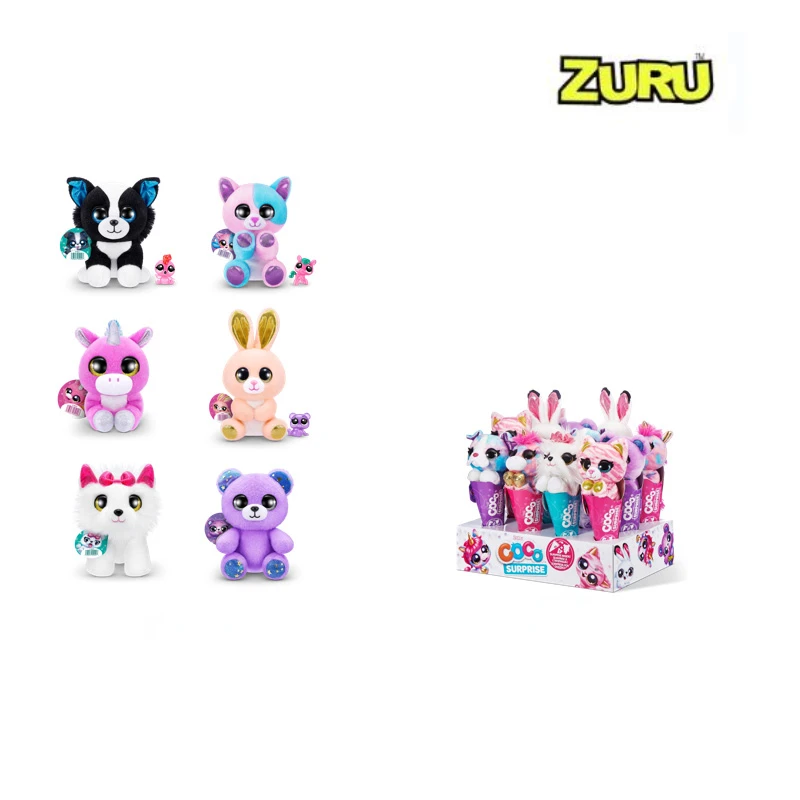 ZURU New Ice Cream Cone Big Eyed Cute Girl Toy Unicorn Cute Plush Toys Hobbies Stuffed Animals Holiday Gifts for Children