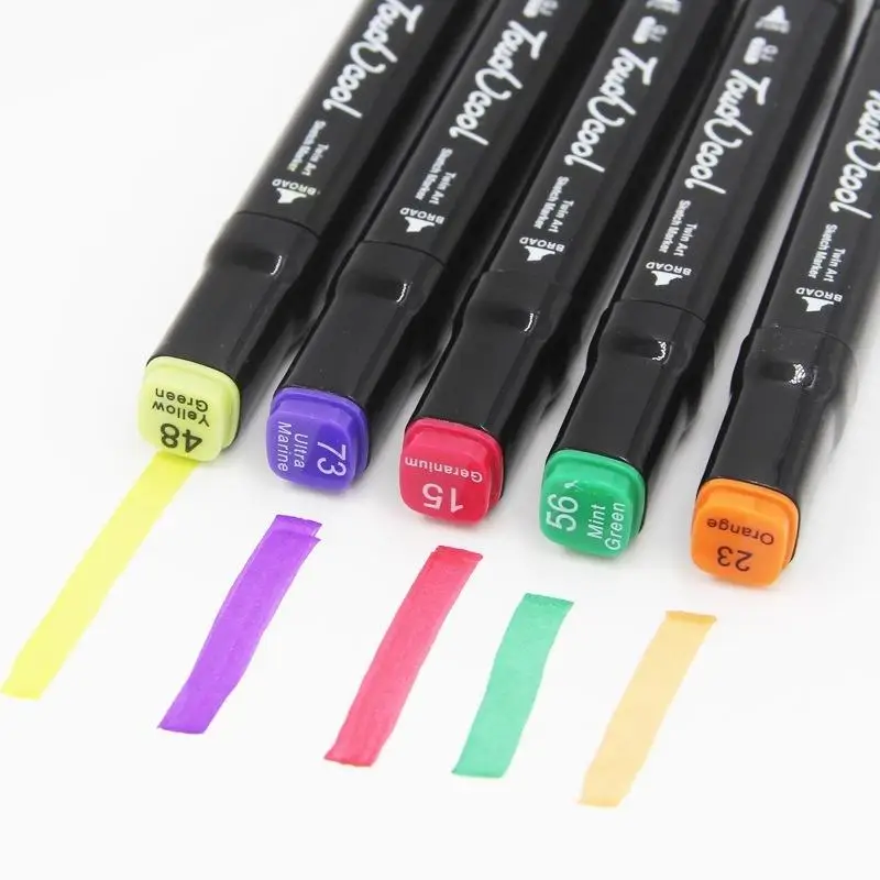 Modern School Drawing Sketch Markers Pen Set Twin Tip Alcohol Base Dual Headed Art Mark view 3