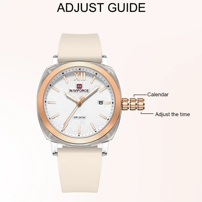NAVIFORCE Minimalist Style Women's Creative Quartz Watch Elegant Simple Waterproof Leisure Sports Calendar Ladies Wristwatch view 2