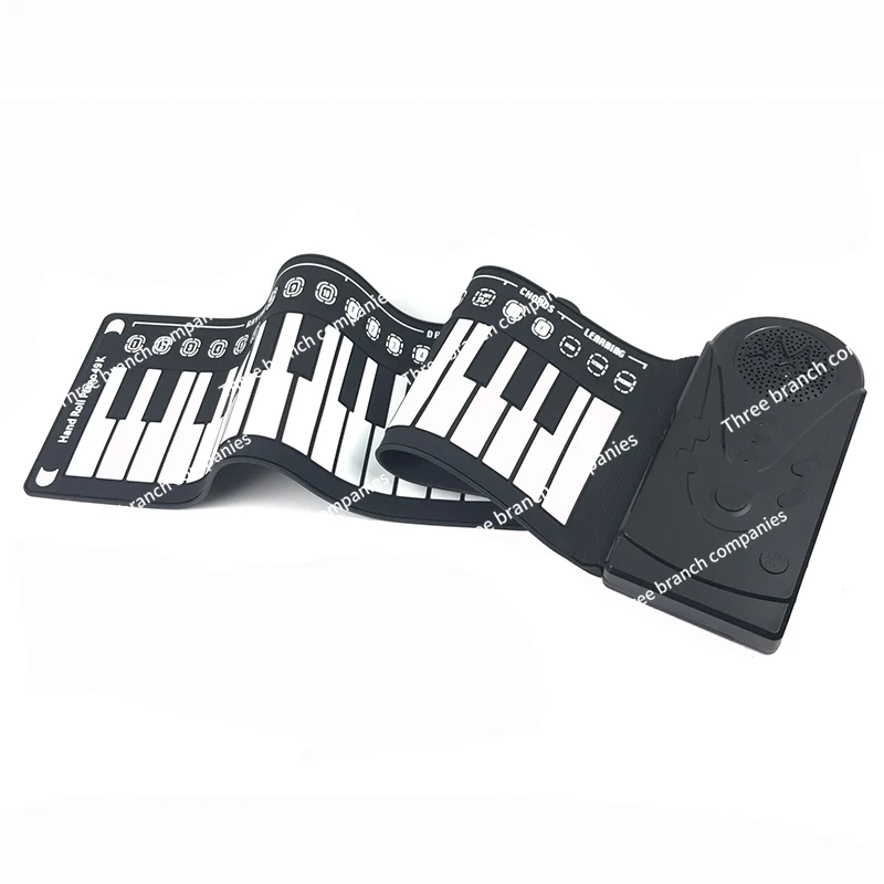 

Children's Portable Hand Roll Piano Folding Electronic Soft Keyboard Home Rainbow 49 Keys