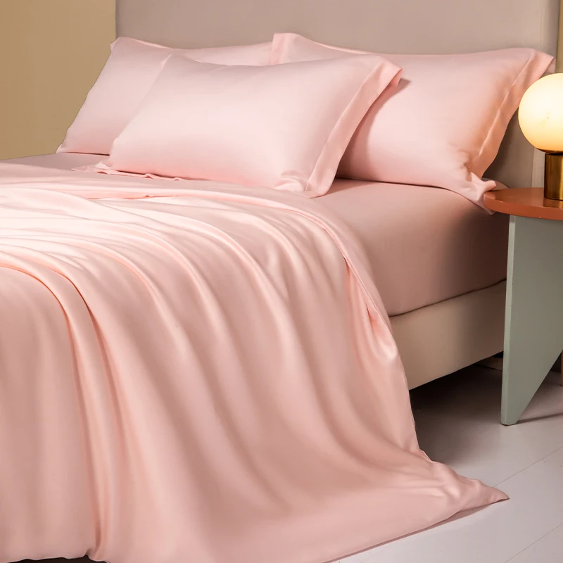 

Luxury 100% Egyptian Cotton Bed Sheet Set 1000TC Smooth Fitted Sheet Top Flat Sheet Pillowcase Solid Color Easy Care Bedding Set