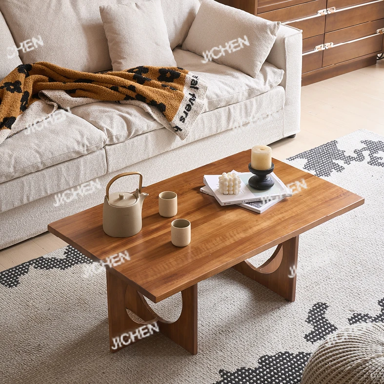 

Medieval style solid wood coffee table living room household small apartment retro tea