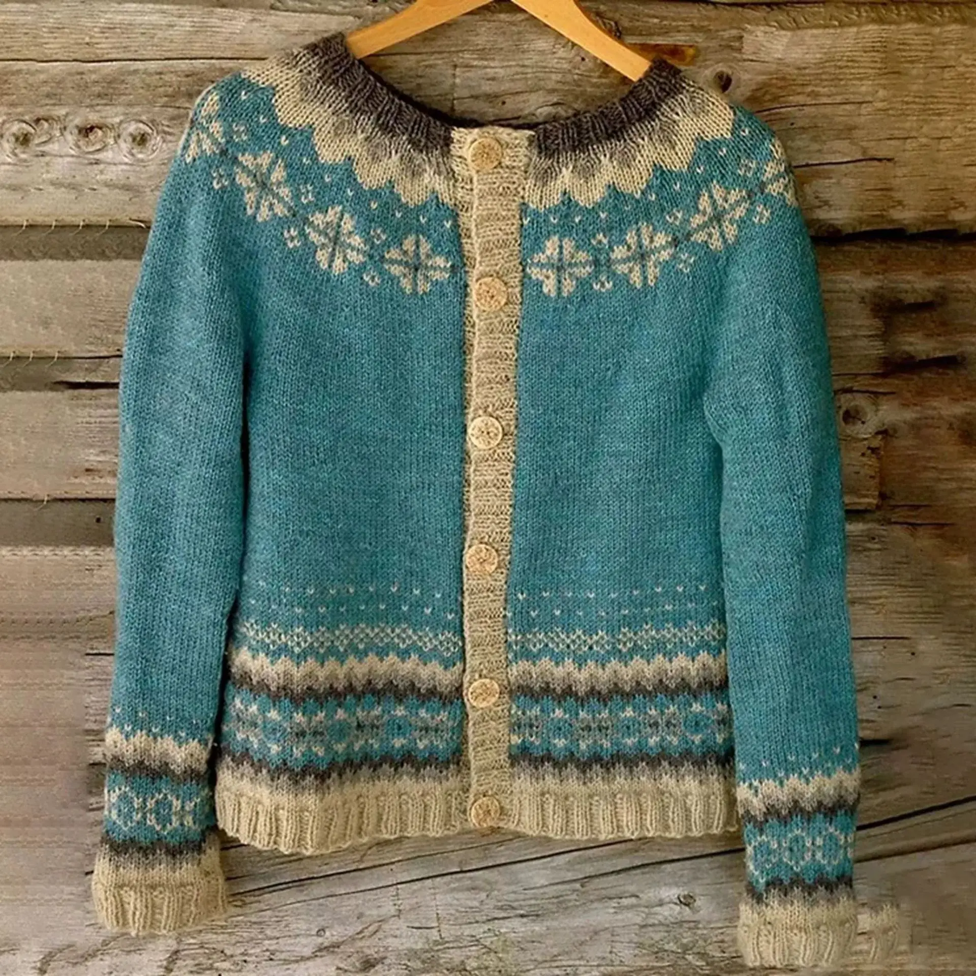 Ropa De Invierno Para Mujer Cardigan à boutons polyvalent à manches longues pull tricoté femmes Camping en plein air pull à simple boutonnage