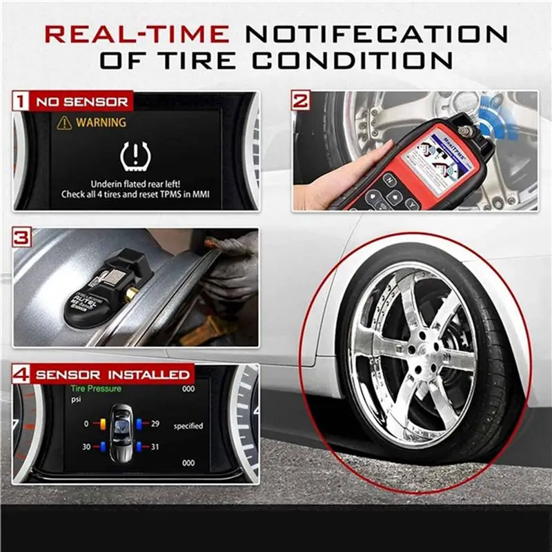 M50K-2X Car Programmable MX Sensor 433Mhz 315MHZ 2 In 1 For Autel TS408 TS508 Universal Editable PMS Tire Pressure Sensor