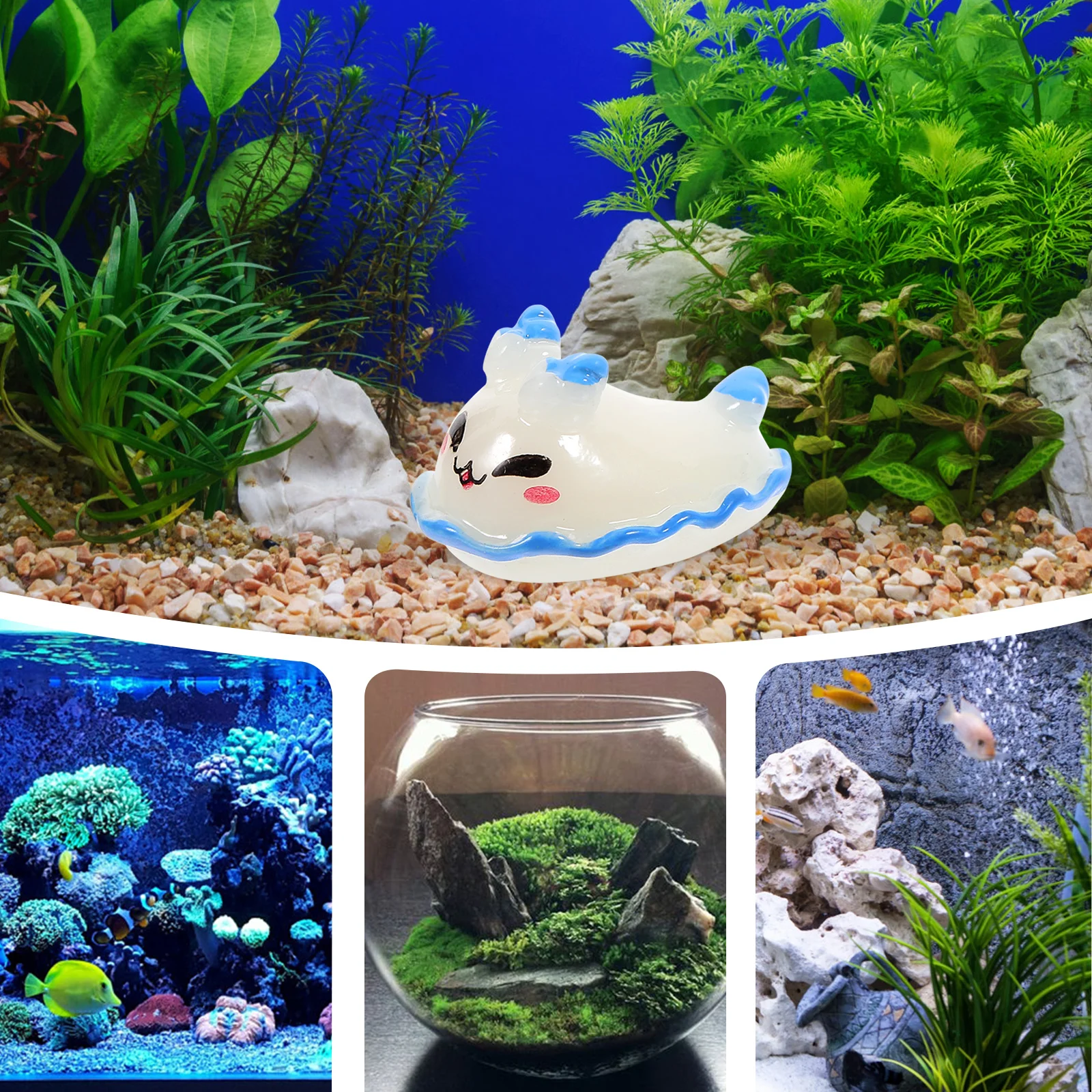 

4pcs Miniature Marine Animal Figurine Resin Fish Tank Decor Turtle Sea Figures Cartoon AdorableDecoration Mini Decor For