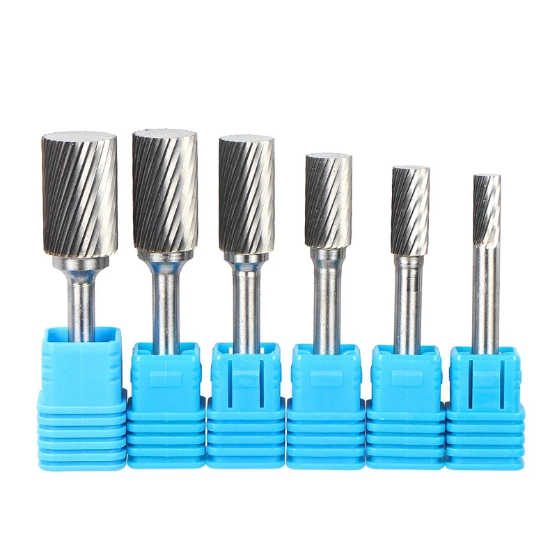 5-Piece 6mm Tungsten Carbide Burr Die Grinder Shank Set – Rotary Bits For Metalworking, 6-14mm Heads-1089018