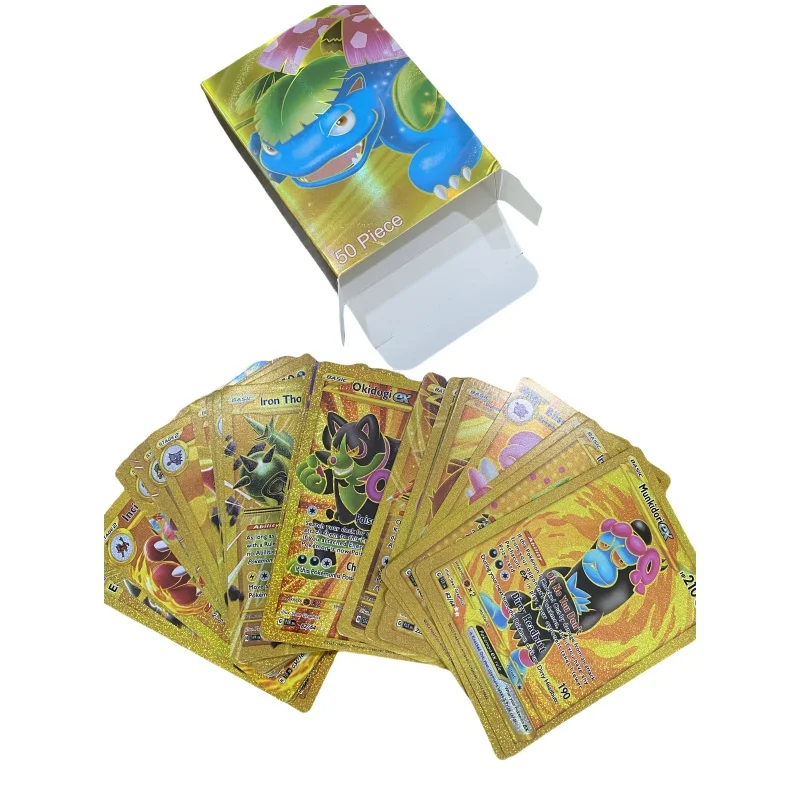 50Pcs Pokemon Cards Scarlet Violet EX Vstar Holographic English Letter Pokemon Rainbow Arceus Shiny Trading Card Kids Gift