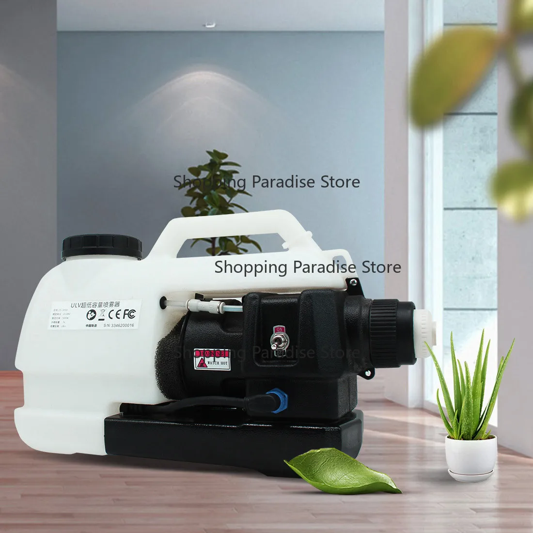 Pulverizador de niebla electrostática portátil recargable con batería de litio de 5L, máquina de niebla fría ULV para uso en el hogar, la escuela y la oficina.