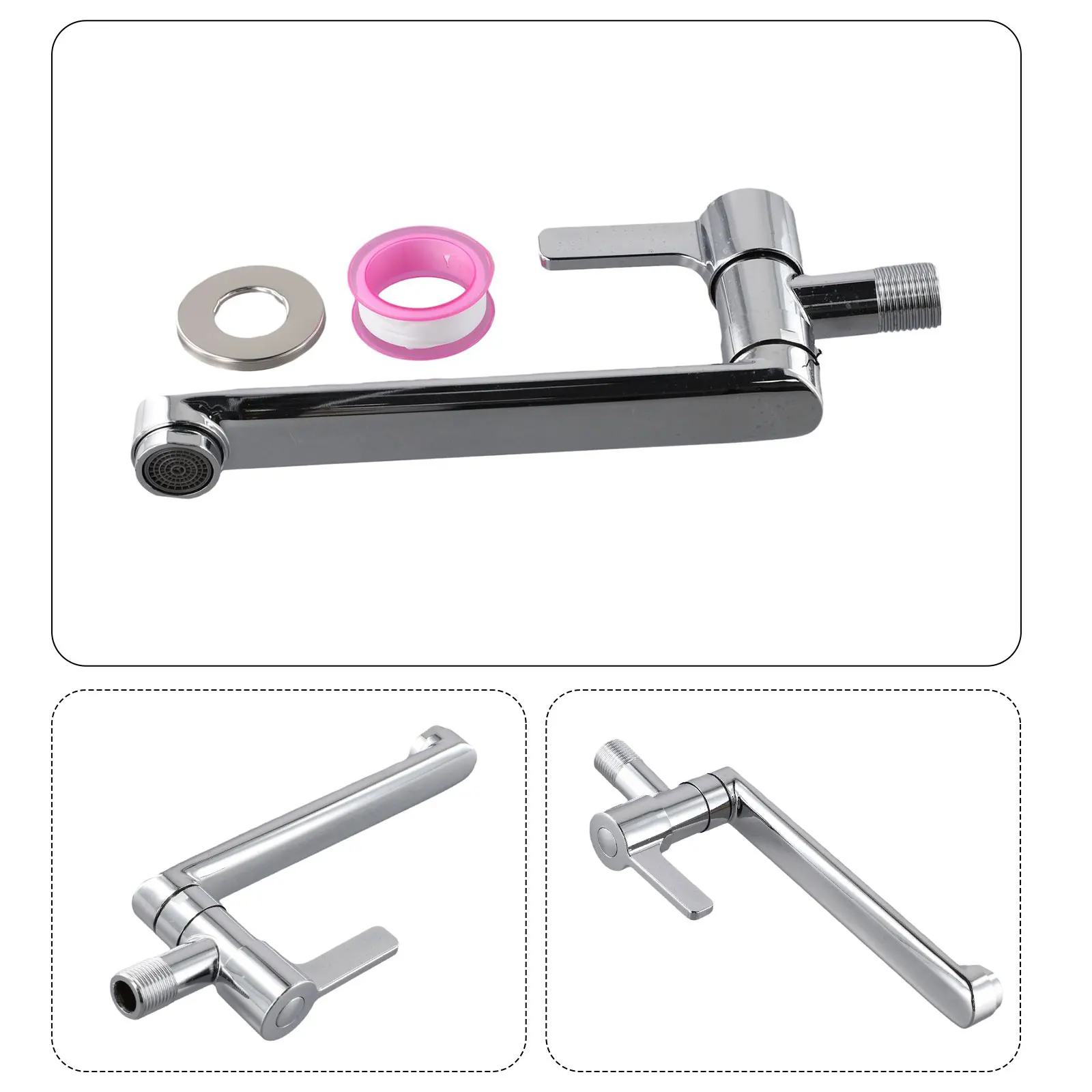 

304 Stainless Steel Faucet Faucet Length 20cm Rotatable Kitchen Faucet Modern Kitchen Accessory Single Handle Control