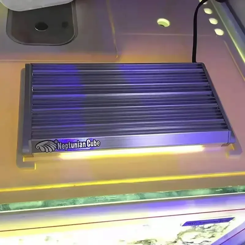 Neptunian Cube Refugium LED Light 10W, Aluminum Alloy Quiet Algae Tank Light for Marine Aquarium Nutrient Control