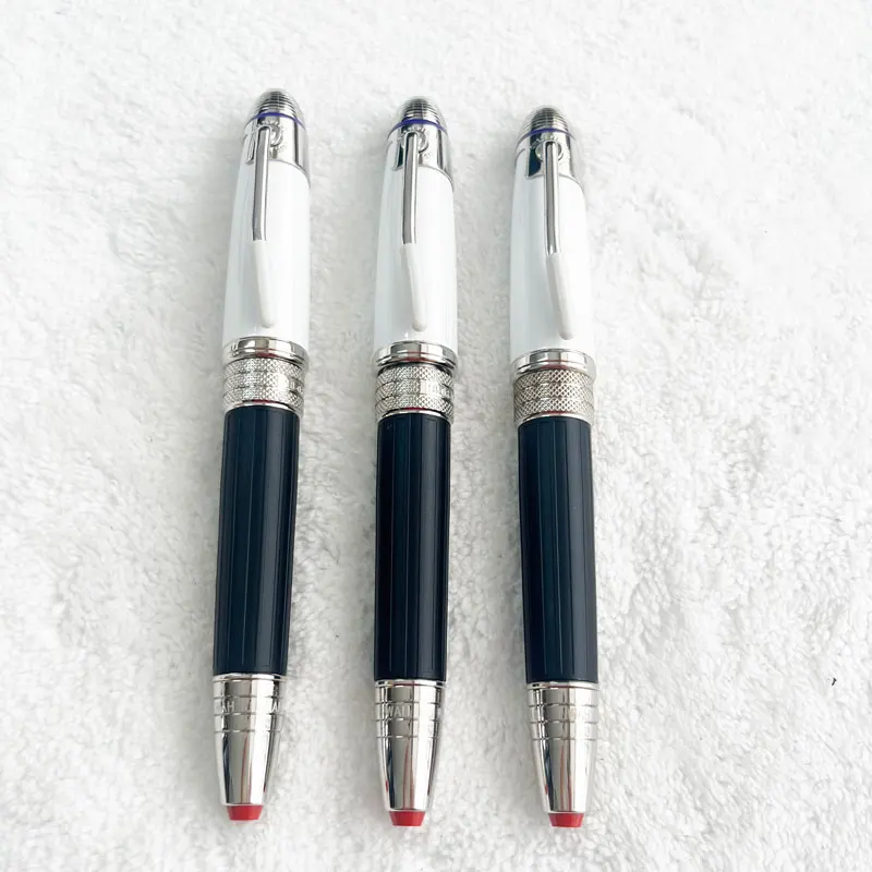 

Limited Edition MB Great Feature Jimi Hen·drix Rollerball Fine Engraving Platinum Clip Fountain Pen Black Barrel White Cap
