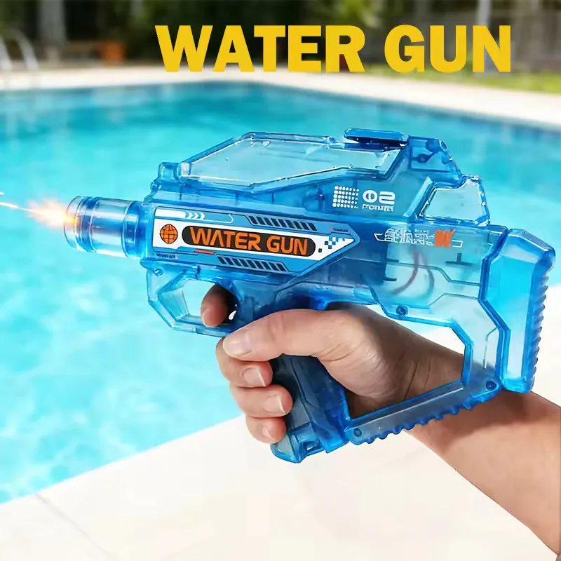 

Summer Outdoor Shooting Game Toys for Kids Battery Powered Electric Water Gun Transparent Children Automatic Water Spray Guns
