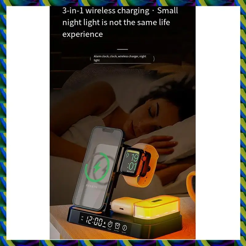 매일 사용 USB 플러그 시계 무선 충전기 무선 충전기 무선 충전 전화 스탠드 알람 시계 고속 충전 베이스