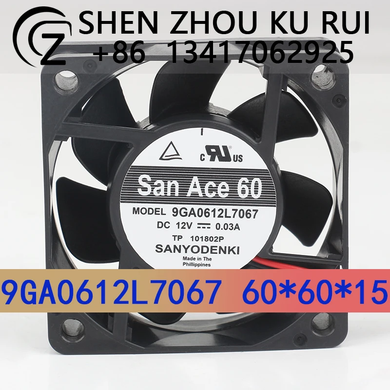 

Original Sanyo 12V ,0.03A ,6015/ 60X60X15MM /6CM inverter Quiet chassis server two-wire 9GA0612L7067 cooling fan