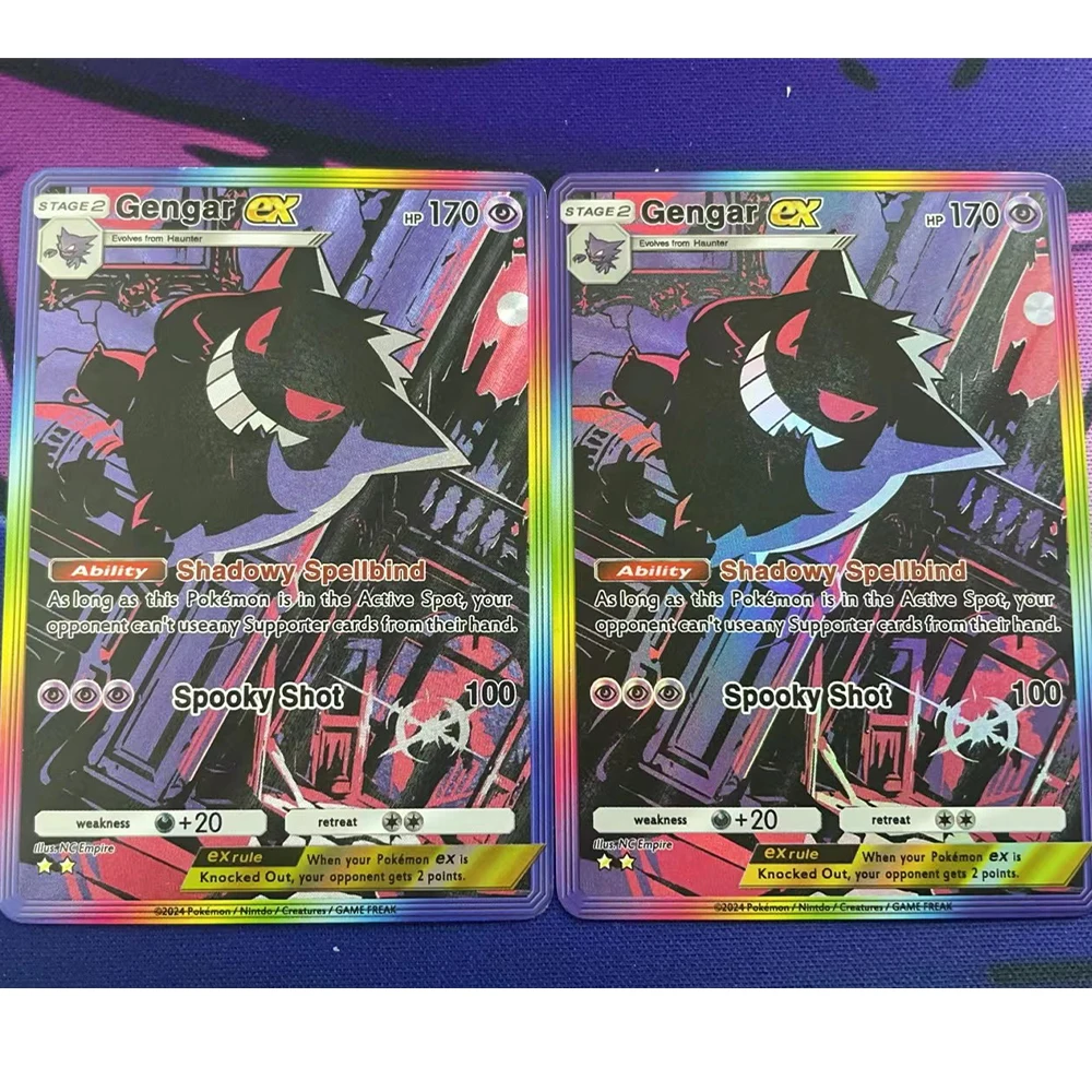 

Gengar Ex 277/226 Genetic Power Карманная карта Грубая вспышка Грубый цвет Голографическая текстурированная коллекционная карта аниме PTCG Подарок ребенку