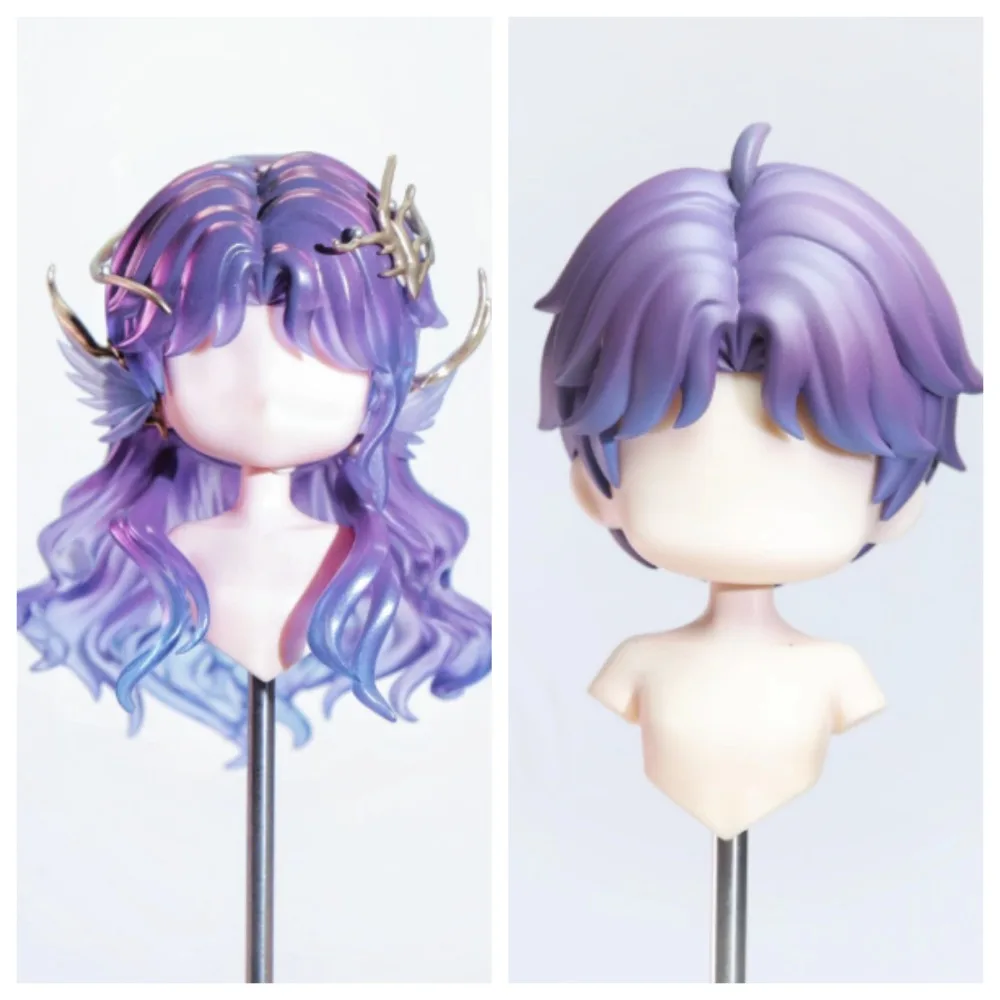 Rafayel Ob11 Doll Head Handmade Faceplates Hair 1/12 1/8 1/6 Bjd Doll Wig Customized Product Anime Game Cosplay Toy Accessories