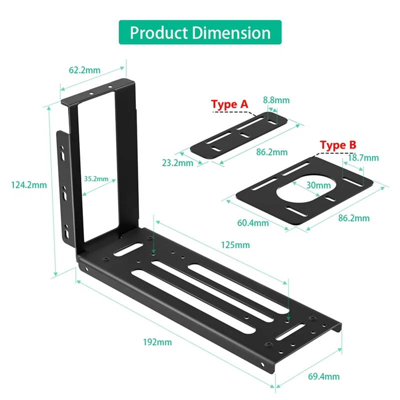 Superb Vertical GPU Mount Bracket, 2 Slots Graphics Card Steering Holder With Hardware, EGPU Dock, External GPU Docking Station
