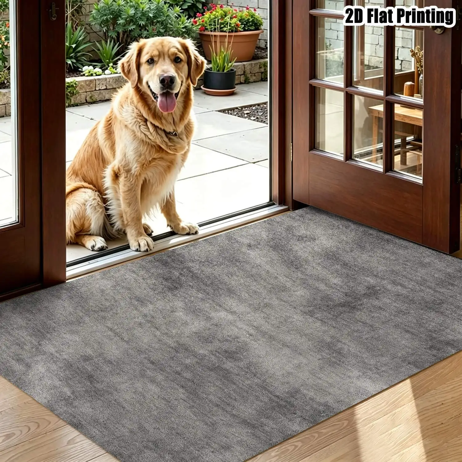 1Pc 2D Printed Gray Nordic Modern Simple Geometric Striped Carpet, Instagram-Style Floor Mat, Home Decor, Multi-Size, Machine Washable, for Entrance, Living Room, Bedroom, Dining Room, Foyer