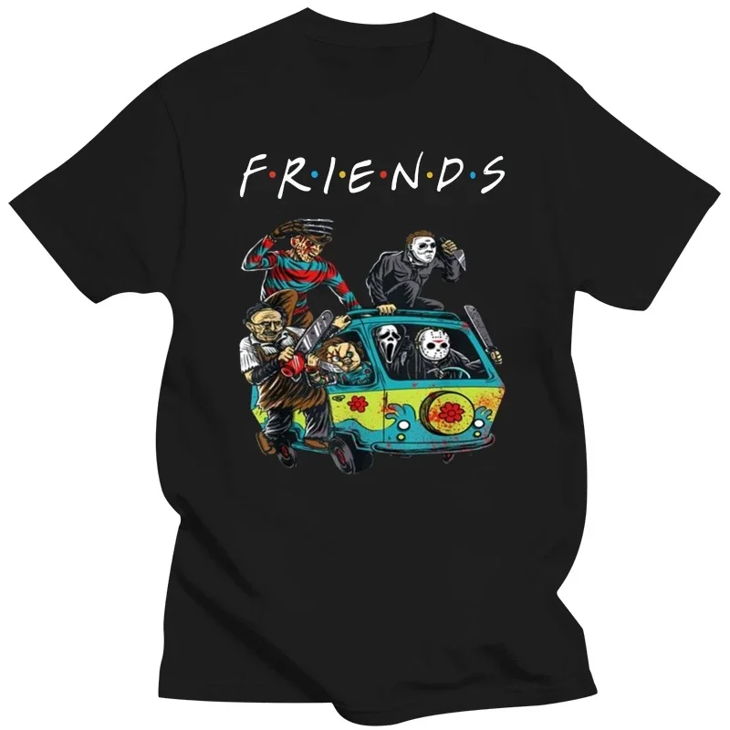 Short Sleeve Friends Horror Movie Creepy Halloween Gift Vintage Graphic Tee mens designer clothes new in tops & tees vintaget